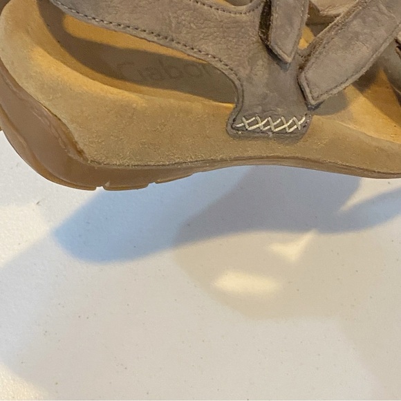 GABOR Taupe Jolly Strap Wedge Nubuck Sandals - Picture 6 of 9